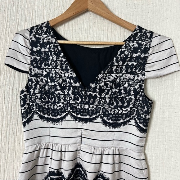 Tibi High Tea Black Lace Print Dress Soft Pink Black - Picture 10 of 11